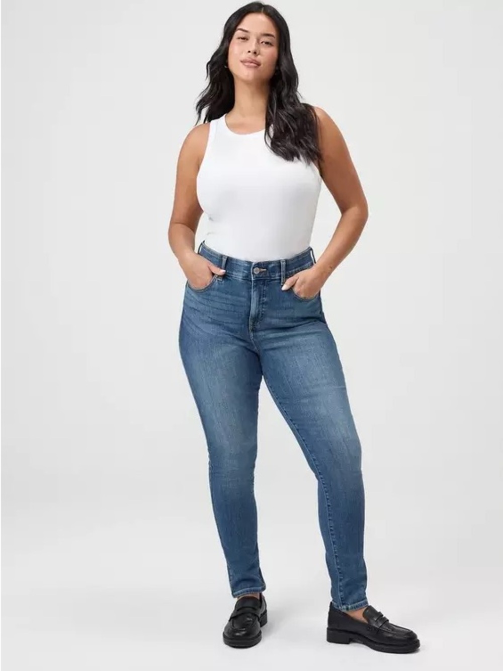 torrid Bombshell High-Rise Skinny Jeans Tall Length in Medium Wash